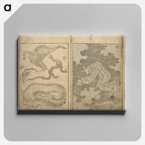 アートパネル-Random sketches by Hokusai volumes 1 to 11 - 葛飾 北斎 Canvas.