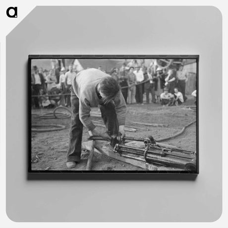 アートパネル-Unloading Pipe at Seminole Oil Field
 - ラッセル リー Canvas.