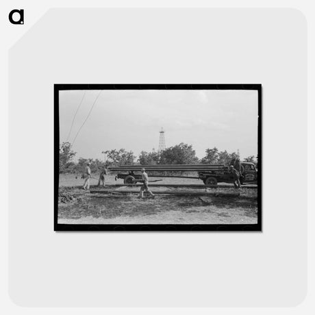 アートポストカード-Unloading Pipe at Seminole Oil Field
 - ラッセル リー Postcard.