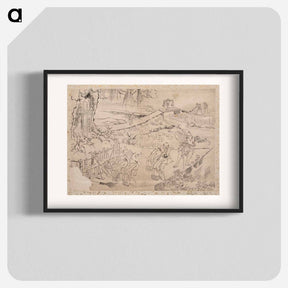 アートポスター-Album of Sketches by Katsushika Hokusai and His Disciples - 葛飾 北斎 Poster.