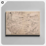 Album of Sketches by Katsushika Hokusai and His Disciples - Katsushika Hokusai Canvas.