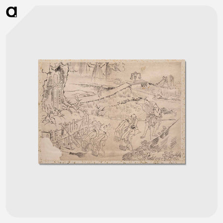 アートポストカード-Album of Sketches by Katsushika Hokusai and His Disciples - 葛飾 北斎 Postcard.