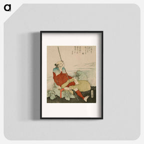 アートポスター-Hokusai's Self-Portrait as a Fisherman - 葛飾 北斎 Poster.