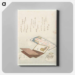 アートパネル-A comparison of Genroku poems and shells - 葛飾 北斎 Canvas.