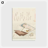 アートポストカード-A comparison of Genroku poems and shells - 葛飾 北斎 Postcard.