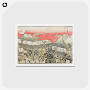 アートポストカード-Surugachō Echigoya - 葛飾 北斎 Postcard.