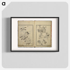 アートポスター-Random sketches by Hokusai - 葛飾 北斎 Poster.