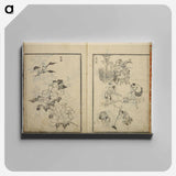 Random sketches by Hokusai - Katsushika Hokusai Canvas.