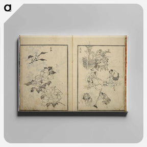 アートパネル-Random sketches by Hokusai - 葛飾 北斎 Canvas.