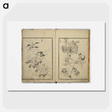 Random sketches by Hokusai - Katsushika Hokusai Poster.