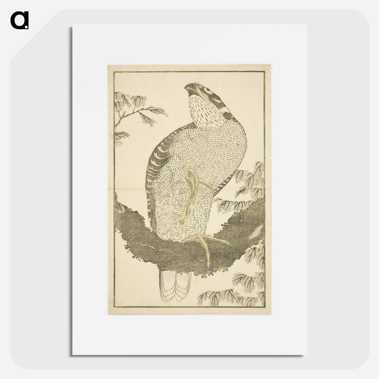 Hokusai's Hawk - 葛飾 北斎 Poster.