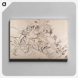 Samurai Album of Sketches by Katsushika Hokusai and His Disciples - Katsushika Hokusai Canvas.