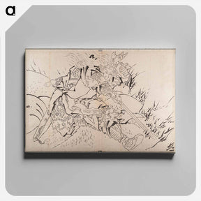 アートパネル-Samurai Album of Sketches by Katsushika Hokusai and His Disciples - 葛飾 北斎 Canvas.