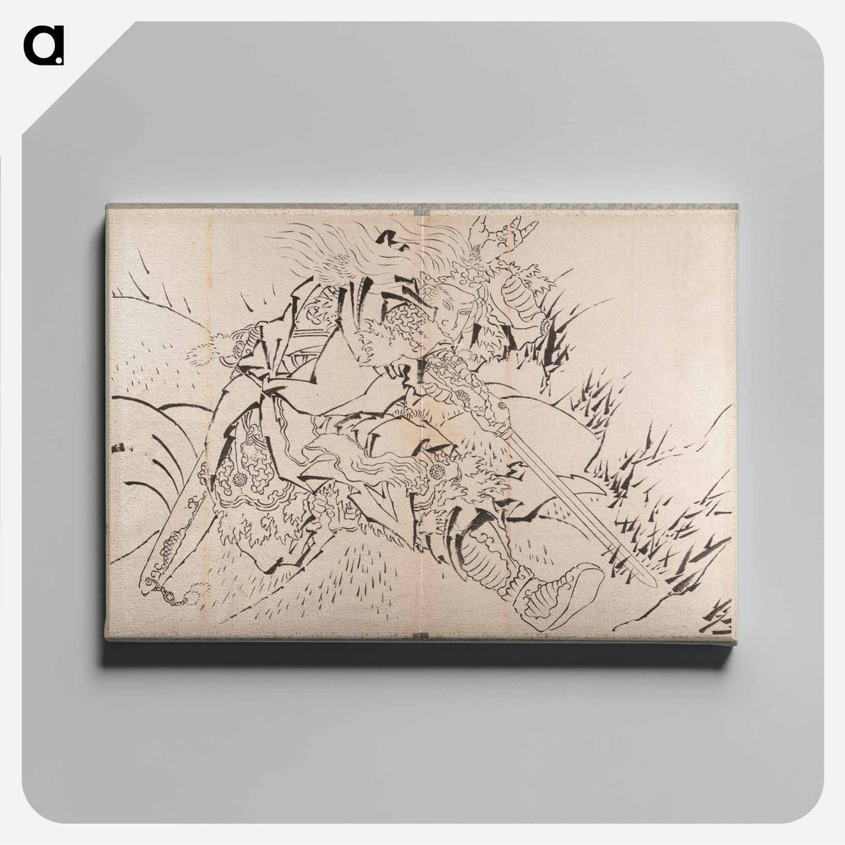 Samurai Album of Sketches by Katsushika Hokusai and His Disciples - 葛飾 北斎 Canvas.