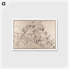 アートポストカード-Samurai Album of Sketches by Katsushika Hokusai and His Disciples - 葛飾 北斎 Postcard.