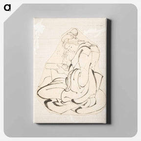 アートパネル-Woman Writing a Letter - 葛飾 北斎 Canvas.