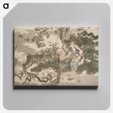Hokusai's sweeping among pine trees - Katsushika Hokusai Canvas.