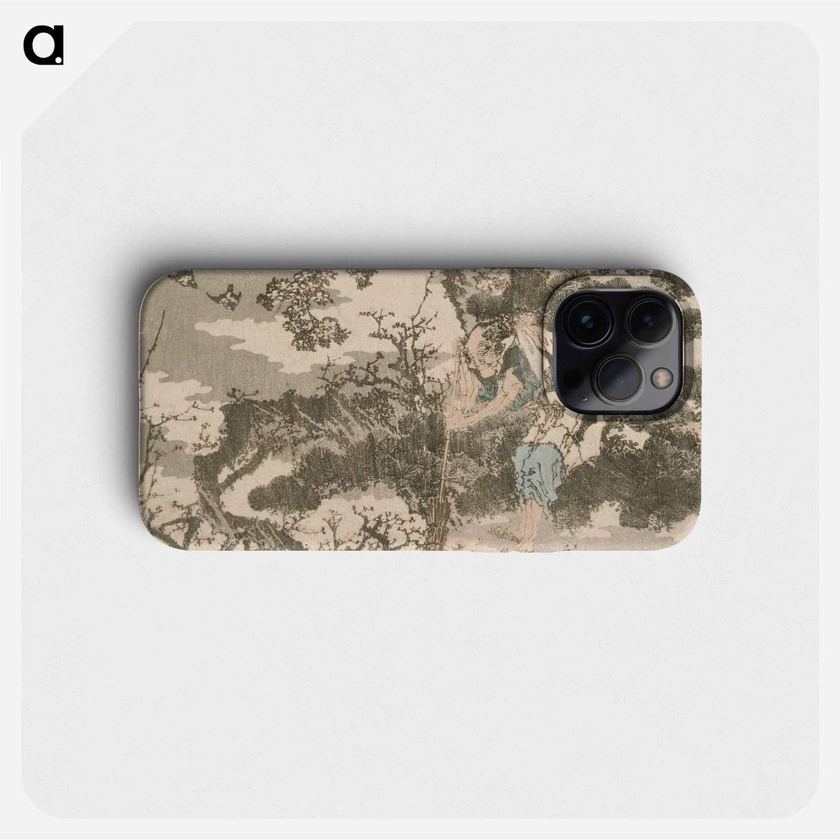 Hokusai's sweeping among pine trees - Katsushika Hokusai Phone Case.