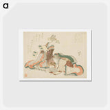 アートポストカード-Hokusai's Young Woman - 葛飾 北斎 Postcard.