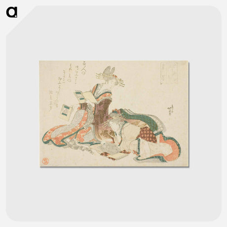 アートポストカード-Hokusai's Young Woman - 葛飾 北斎 Postcard.