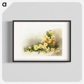 アートポスター-Yellow Roses in a Vase
 - ボストン公共図書館 Poster.