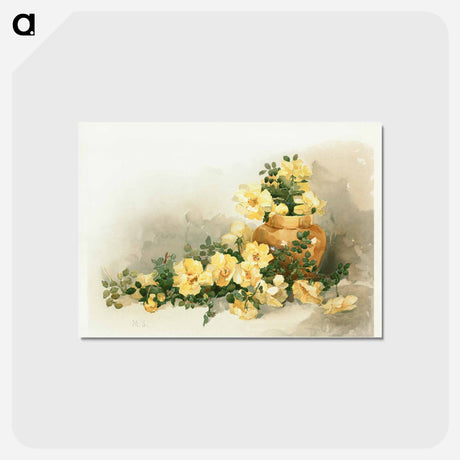 アートポストカード-Yellow Roses in a Vase
 - ボストン公共図書館 Postcard.