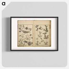 アートポスター-Random sketches by Hokusai volumes 1 to 11 - 葛飾 北斎 Poster.