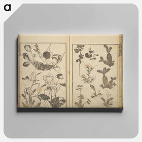 アートパネル-Random sketches by Hokusai volumes 1 to 11 - 葛飾 北斎 Canvas.
