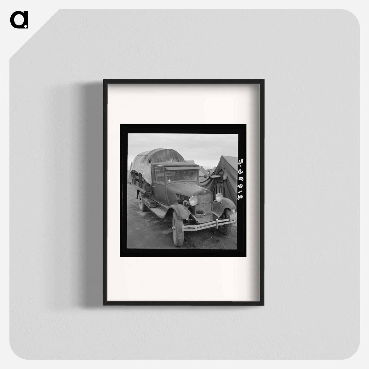 Untitled photo, possibly related to: Truck, baby parked on front seat. Merrill, Klamath County, Oregon, in FSA (Farm Security Administration) camp - ドロテア ラング Poster.