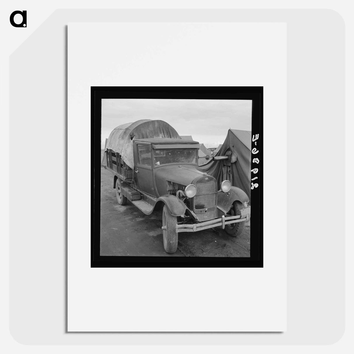 Untitled photo, possibly related to: Truck, baby parked on front seat. Merrill, Klamath County, Oregon, in FSA (Farm Security Administration) camp - ドロテア ラング Poster.