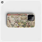 Jikkenten Doll Market - Katsushika Hokusai Phone Case.