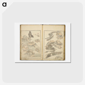 アートポストカード-Random sketches by Hokusai volumes 1 to 11 - 葛飾 北斎 Postcard.
