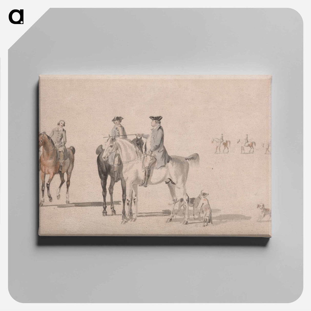 アートパネル-The Duke of Cumberland With a Gentleman and a Groom, All Mounted, and Dogs
 - イェール大学アートギャラリー Canvas.