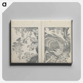 アートパネル-Examples of hokusai's drawing - 葛飾 北斎 Canvas.
