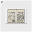アートポストカード-Examples of hokusai's drawing - 葛飾 北斎 Postcard.