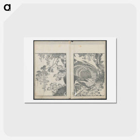 アートポストカード-Examples of hokusai's drawing - 葛飾 北斎 Postcard.
