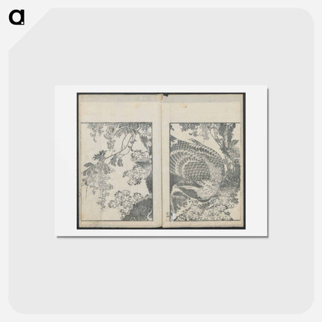 アートポストカード-Examples of hokusai's drawing - 葛飾 北斎 Postcard.