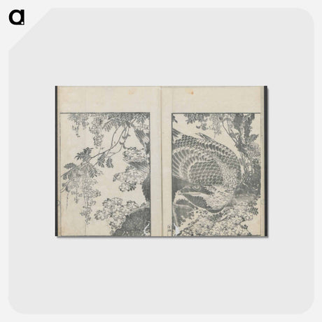 アートポストカード-Examples of hokusai's drawing - 葛飾 北斎 Postcard.