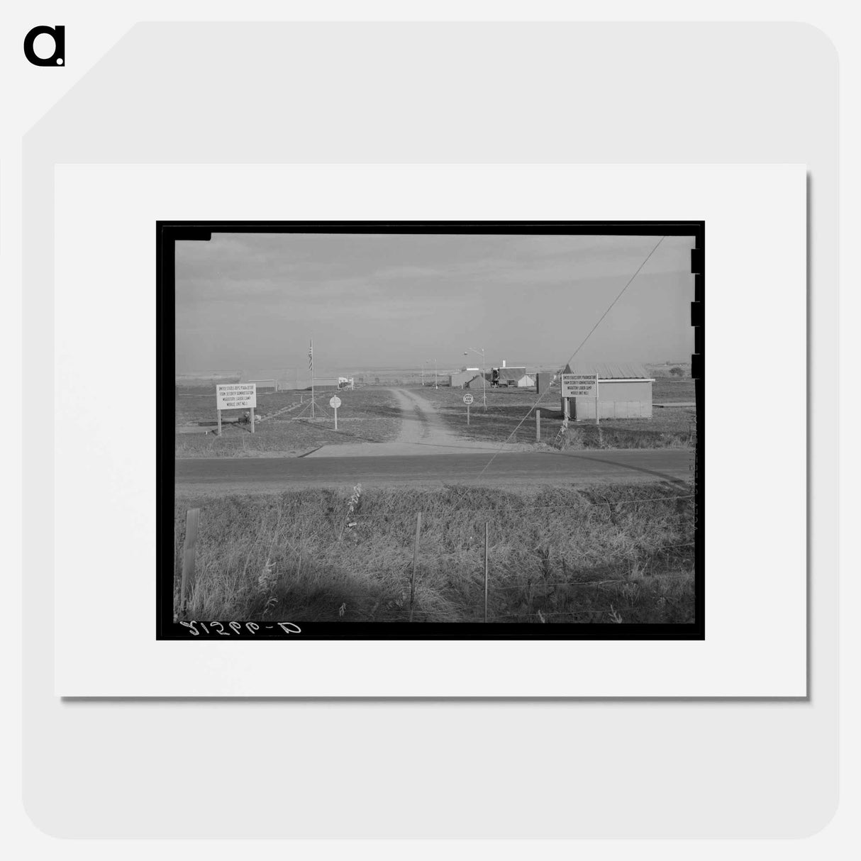 Untitled photo, possibly related to: Entrance to Nyssa Farm family labor camp, FSA (Farm Security Administration) mobile unit number 1, just established before opening of beet season. Near Nyssa, Ore - ドロテア ラング Poster.