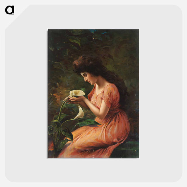 アートポストカード-Woman and Calla Lily
 - ボストン公共図書館 Postcard.