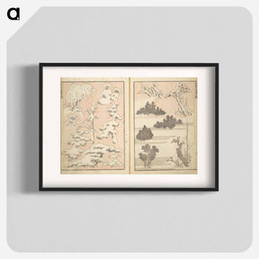 アートポスター-Picture Album Transmitting the Spirit: The Hokusai Drawing Style by Katsushika Hokusai - 葛飾 北斎 Poster.