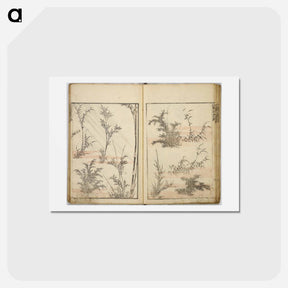 アートポストカード-Random sketches by Hokusai volumes 1 to 11 - 葛飾 北斎 Postcard.