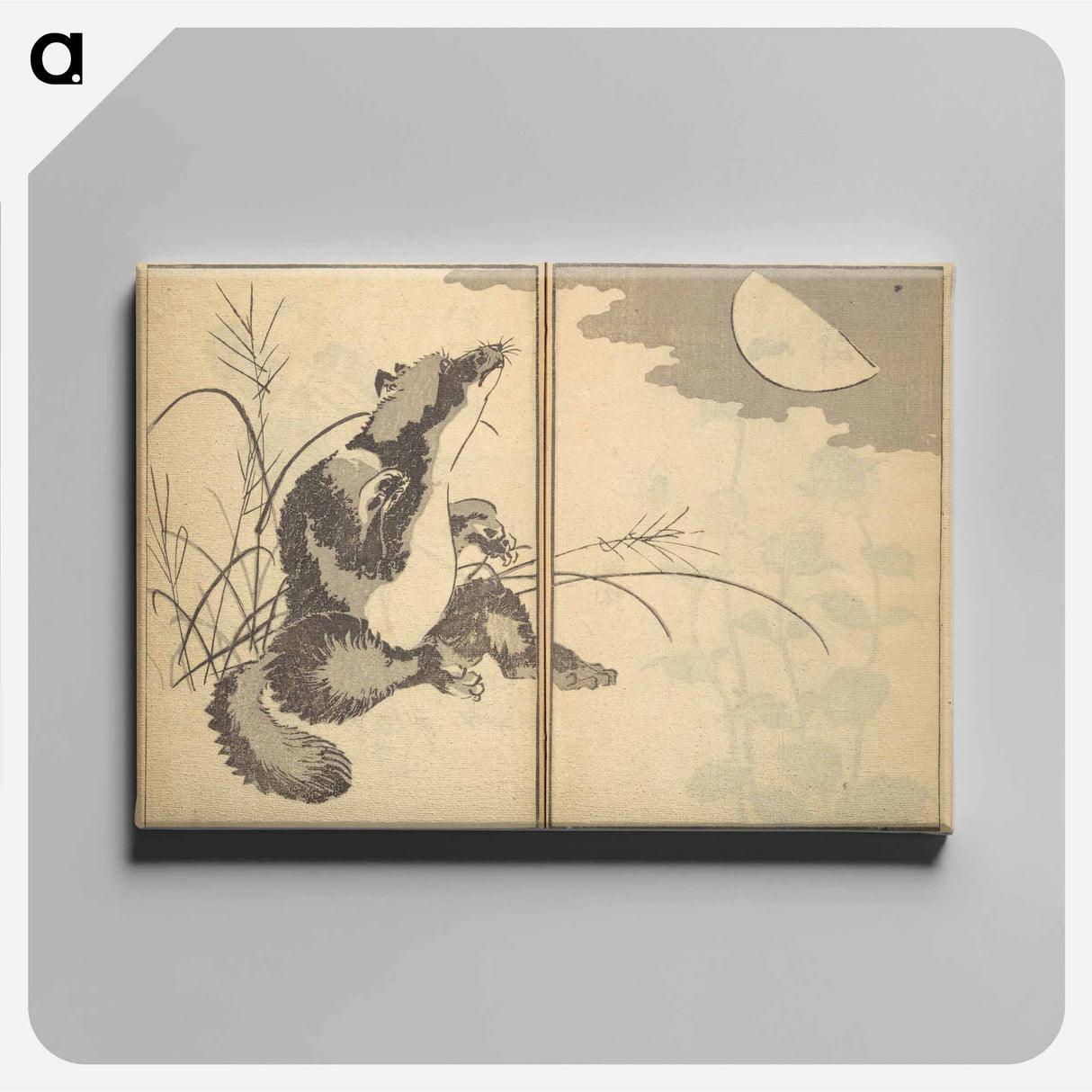 Old Manji's Cursive Picture Album - Katsushika Hokusai Canvas.