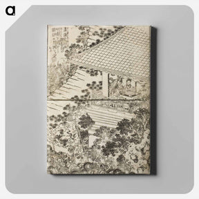 アートパネル-Hokusai's Pages from the New Illustrated Edition of 'Tales of the Water Margin' - 葛飾 北斎 Canvas.