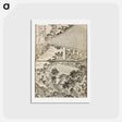 アートポストカード-Hokusai's Pages from the New Illustrated Edition of 'Tales of the Water Margin' - 葛飾 北斎 Postcard.
