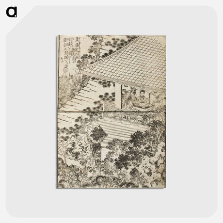 アートポストカード-Hokusai's Pages from the New Illustrated Edition of 'Tales of the Water Margin' - 葛飾 北斎 Postcard.