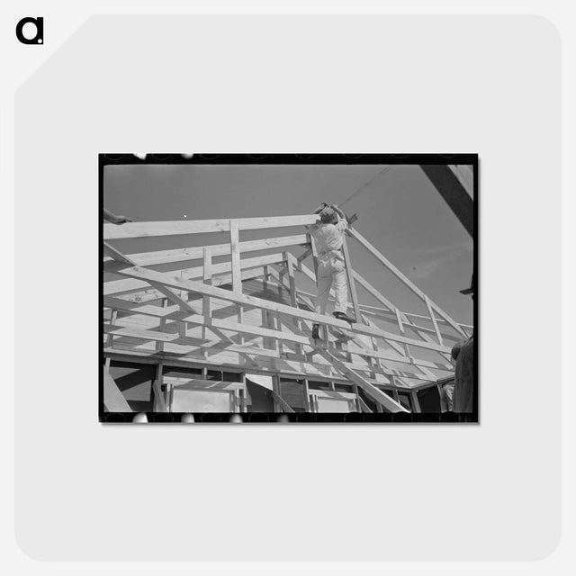 アートポストカード-Raising the Trusses
 - ラッセル リー Postcard.