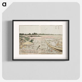 アートポスター-Hokusai's Panoramic Views of Both Banks of the Sumida River at a Glance - 葛飾 北斎 Poster.