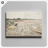 Hokusai's Panoramic Views of Both Banks of the Sumida River at a Glance - 葛飾 北斎 Canvas.