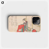 Woman Folding Cloth - 葛飾 北斎 Phone Case.